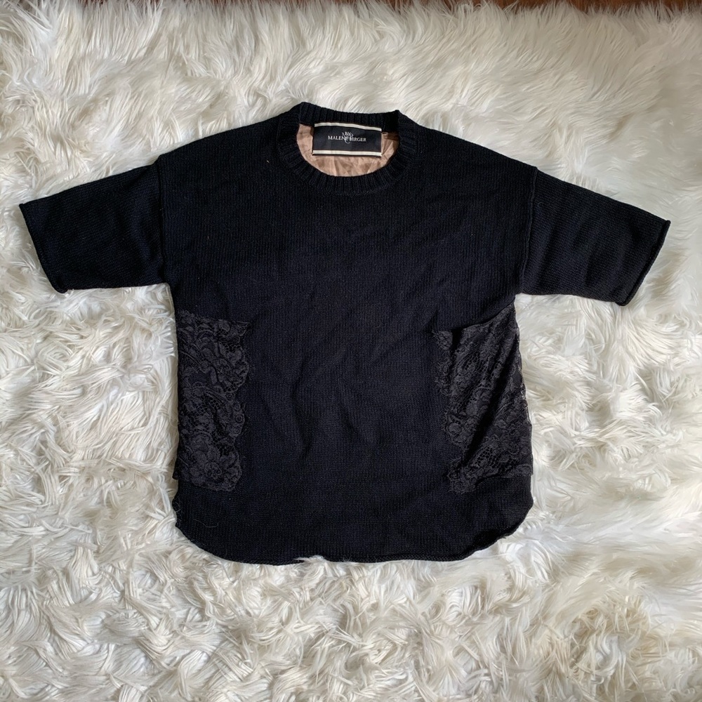 By Malene Birger wool lace detail top size S
